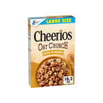 Cheerios Oat Crunch Oats and Honey Breakfast Cereal, 18.2 oz Box
