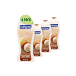 4 Bottles of Softsoap Body Wash, Coconut Butter Scrub Exfoliating Body Wash (20 Ounce Bottles)