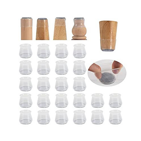 24 PCS Chair Leg Floor Protectors with Felt Bottom