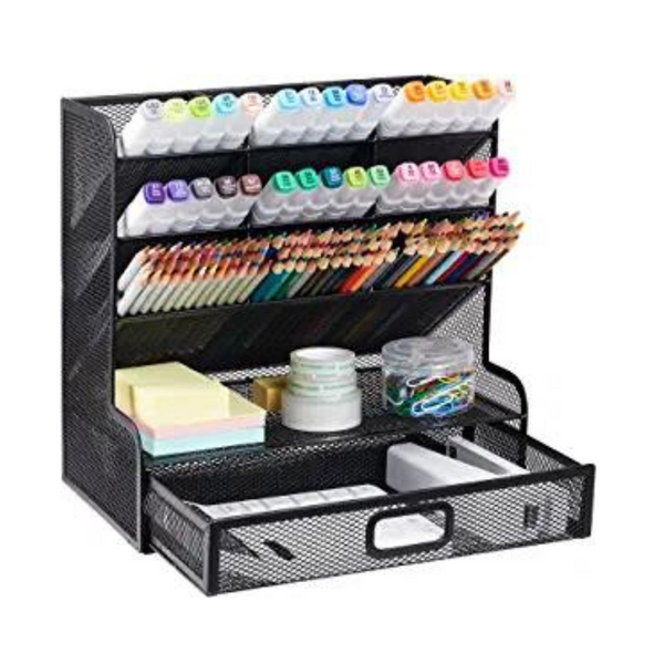 Mesh Desk Organizer with Drawer