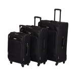 American Tourister Pop Max Softside Luggage with Spinner Wheels, Black, 3-Piece Set