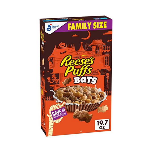 Reese’s Peanut Butter Puffs Bats Family Size Box PzDeals