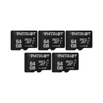 5-Pack 64GB Patriot LX Series Class 10 UHS-1 Micro SDXC Flash Memory Cards