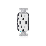 Leviton Duplex 15-Amp Receptacle w/ 2x USB-A Ports