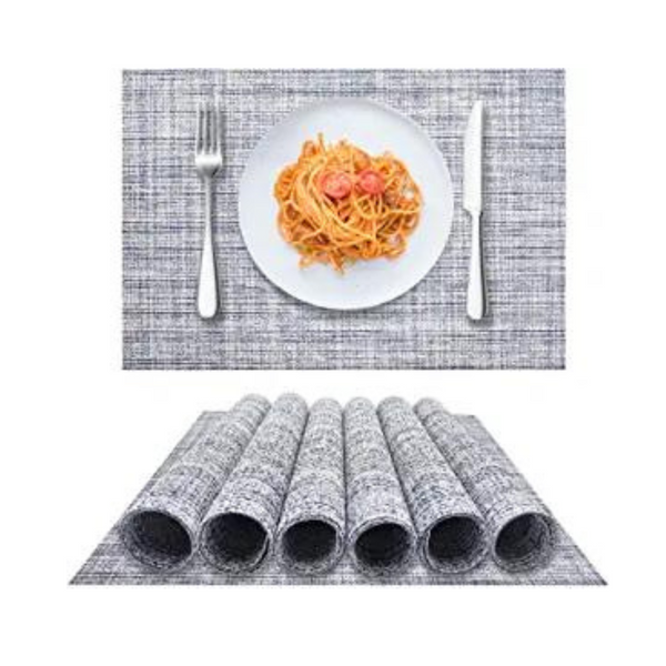 Set of 6, Woven Placemats Washable