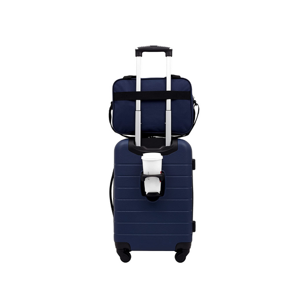 Wrangler Smart Juego de equipaje con portavasos y puerto USB, azul marino, 2 piezas