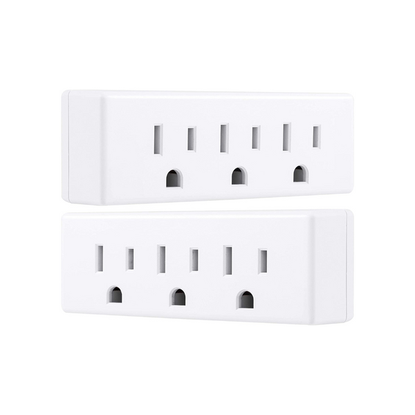 Philips 3-Outlet Extender, 2 Pack, Grounded Wall Tap Adapter