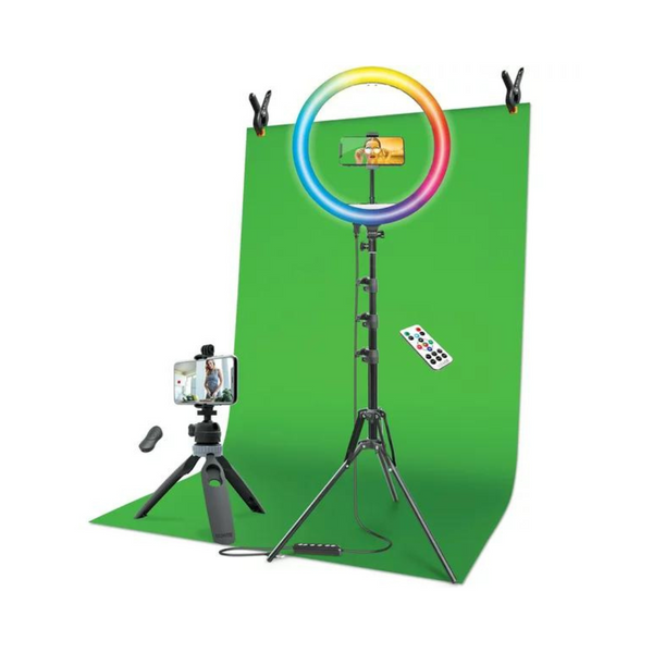 16" Ring Light, 62" Tripod, 5'x7' Green Screen & More