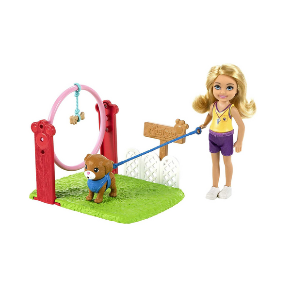 Barbie Chelsea Can Be Dog Trainer Playset con muñeca rubia Chelsea (6 pulgadas)