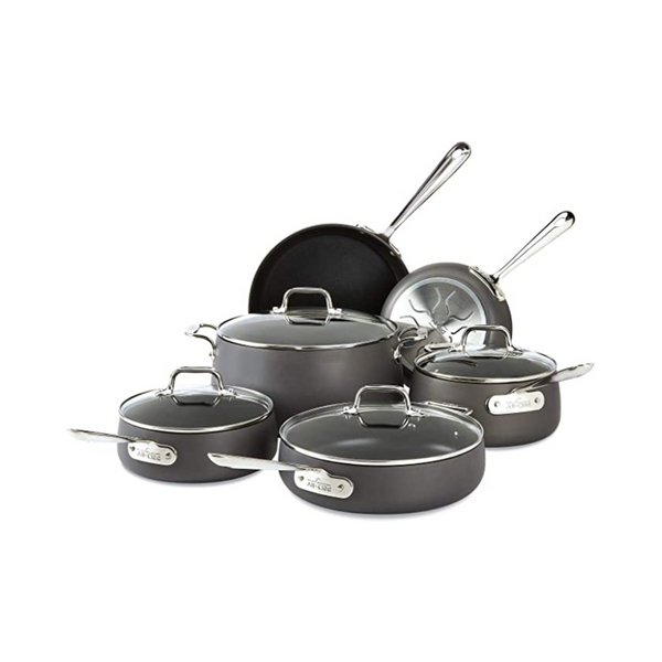 All-Clad 10 piece Hard Anodized Nonstick Cookware Set