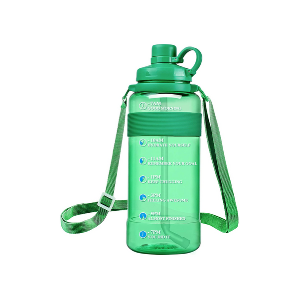 Botella de agua grande con pajita