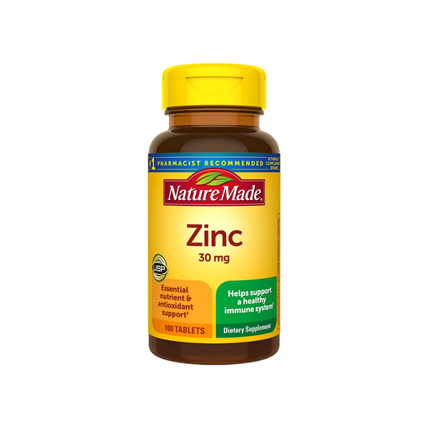 100 tabletas de zinc naturales de 30 mg