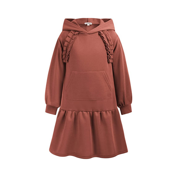 Danna Belle Girls Sweatshirt Dress Long Sleeve Ruffle Fall Casual Dresses