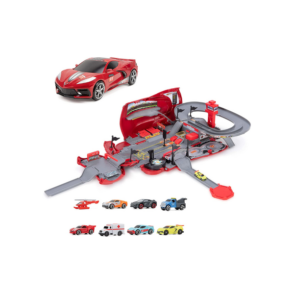 Micro Machines Corvette Raceway Transforming Corvette into Raceway Playset