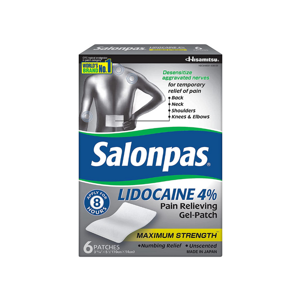 6Ct Salonpas Lidocaine Pain Relieving Gel Patches PzDeals