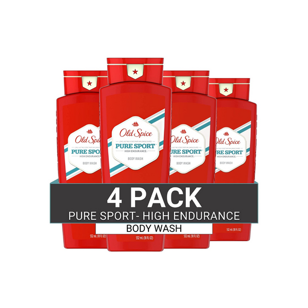 4 botellas de gel de baño de alta resistencia Old Spice para hombres