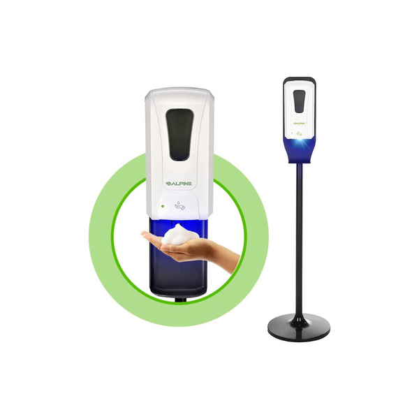 Alpine Industries Touch-Free Soap/Hand Sanitizer Dispenser w/ Floor Stand