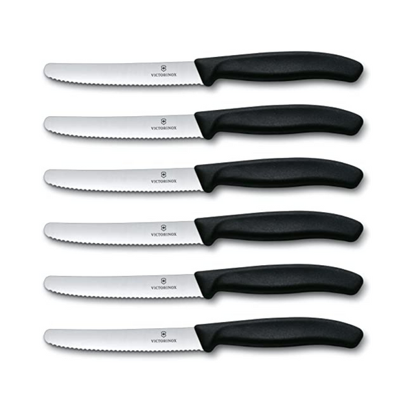 Paquete de 6 cuchillos de carne dentados Victorinox Swiss Classic