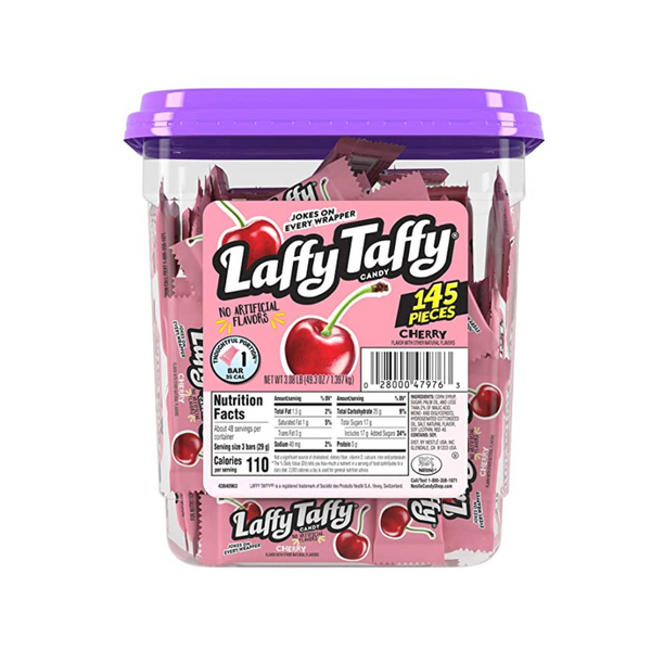 145 Piece Jar Of Cherry Laffy Taffy Candies