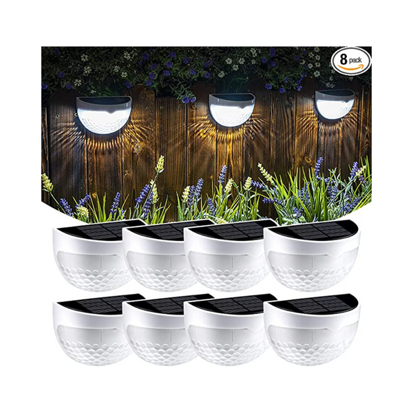 8 Pack Solar Fence Lights