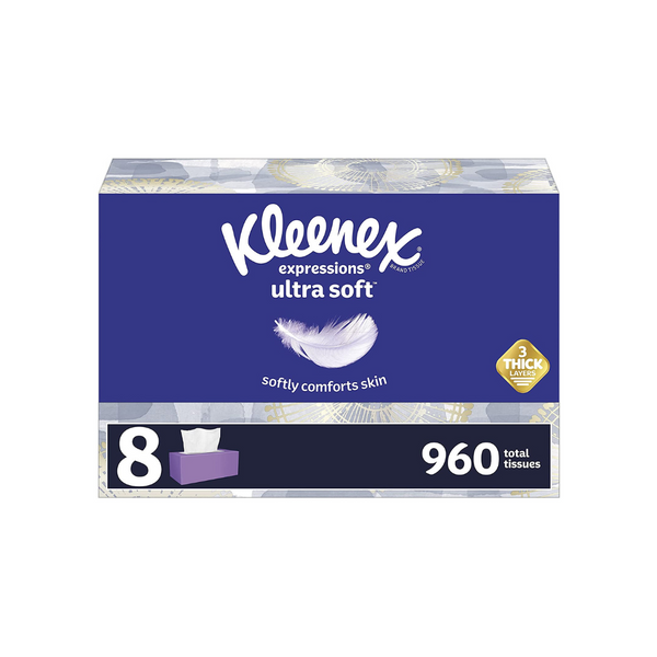 8 cajas de pañuelos faciales ultra suaves Kleenex Expressions