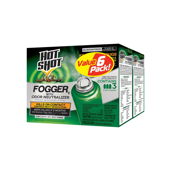 6 Fogger Hot Shot con neutralizador de olores