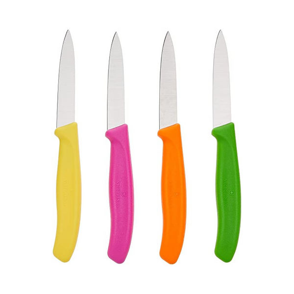 Victorinox Juego de 4 cuchillos de pelar clásicos suizos de 3,25 pulgadas con borde recto