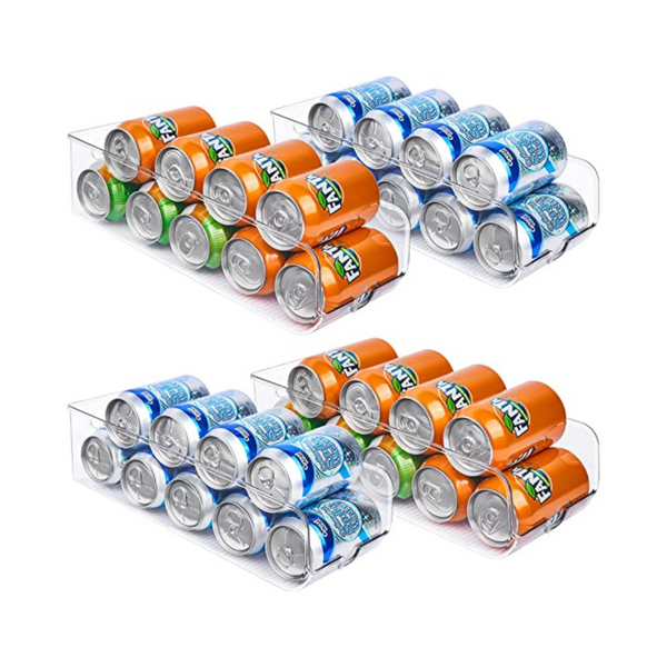 Vtopmart Paquete de 4 contenedores transparentes para latas de refresco