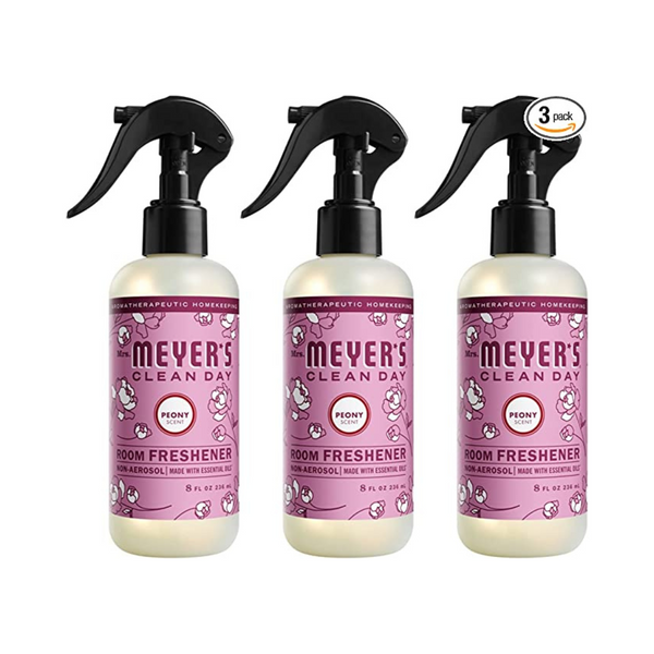3 botellas de spray ambientador y habitación de Mrs. Meyer infundido