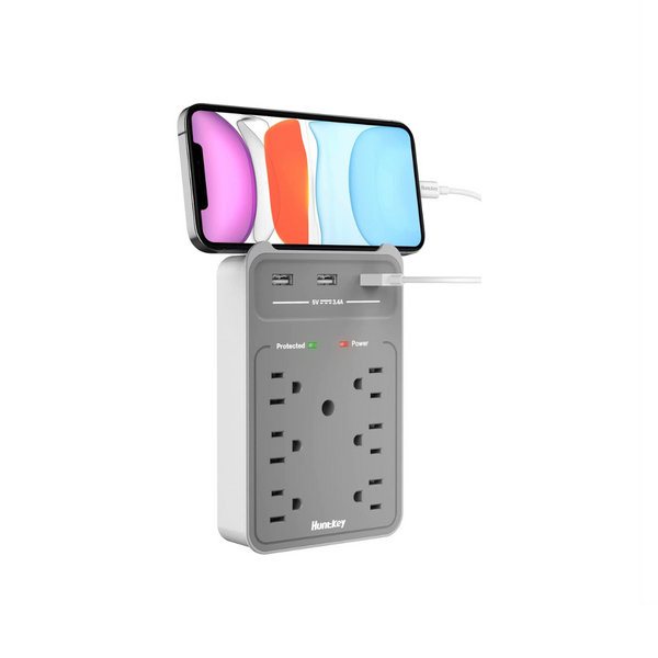 6 Outlet With 3 USB Port Surge Protector And Phone Cradle