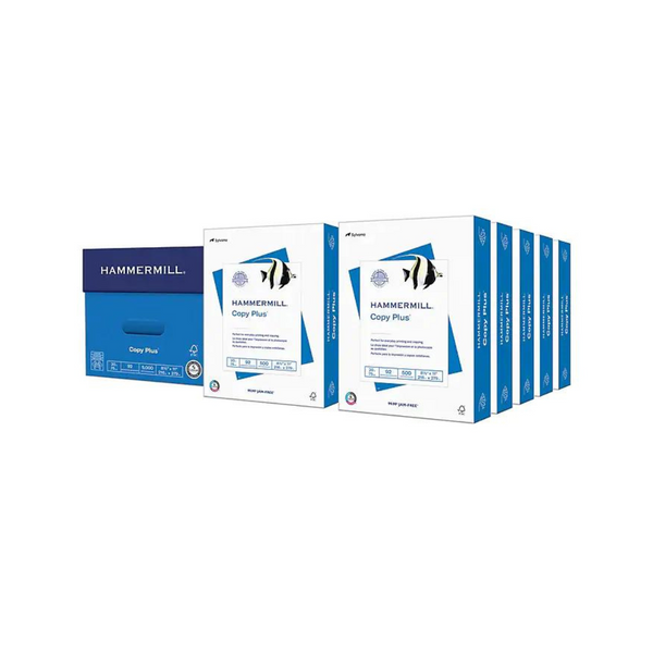 10 Reams of 500-Sheet Hammermill Copy Plus White Paper