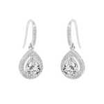 Cate & Chloe Isabel 18k White Gold Teardrop Adult Earrings with Crystals (3 Colors)
