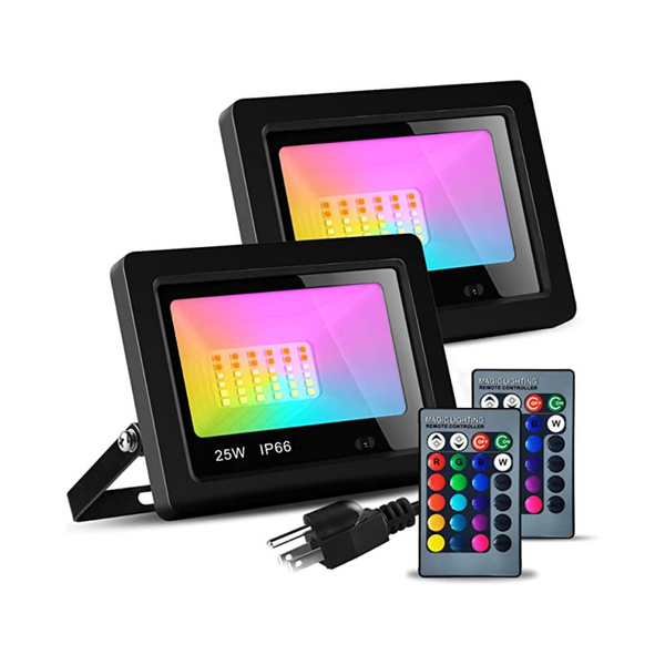 Paquete de 2 reflectores LED RGB