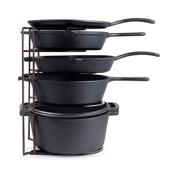 15" 5-Tier Cuisinel Extra Tall Heavy Duty Pan Organizer Rack (Bronze)