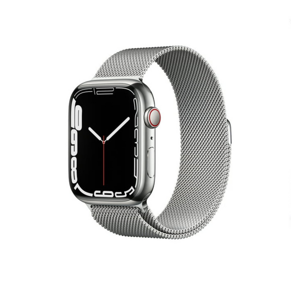 Apple Watch Series 7 GPS + Cellular con Loop Milanese Plateado
