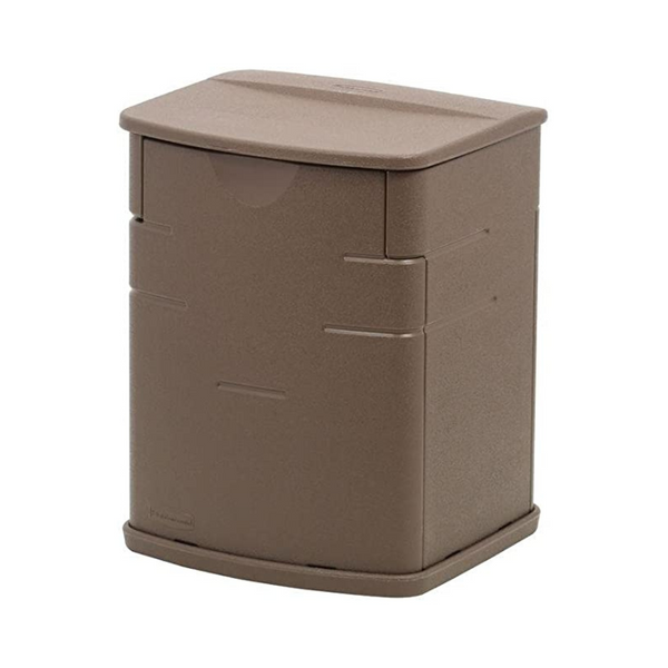 Rubbermaid Mini Resin Weather Resistant Outdoor Garden Storage Deck Box, Mocha