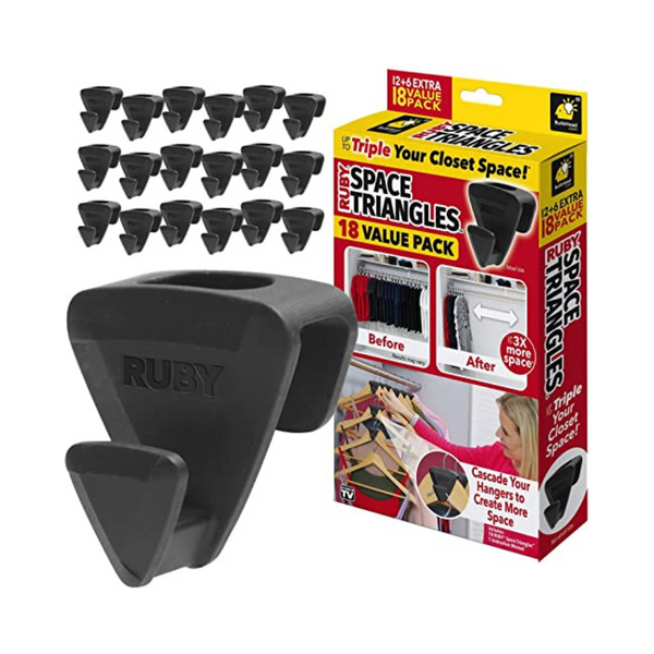 New Ruby Space Triangles As-Seen-On-TV Ultra- Premium Hanger Hooks