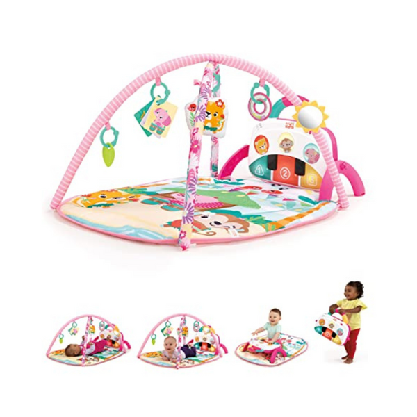 Bright Starts 4-in-1 Groovin’ Kicks Piano Gym, Tummy Time Play Mat