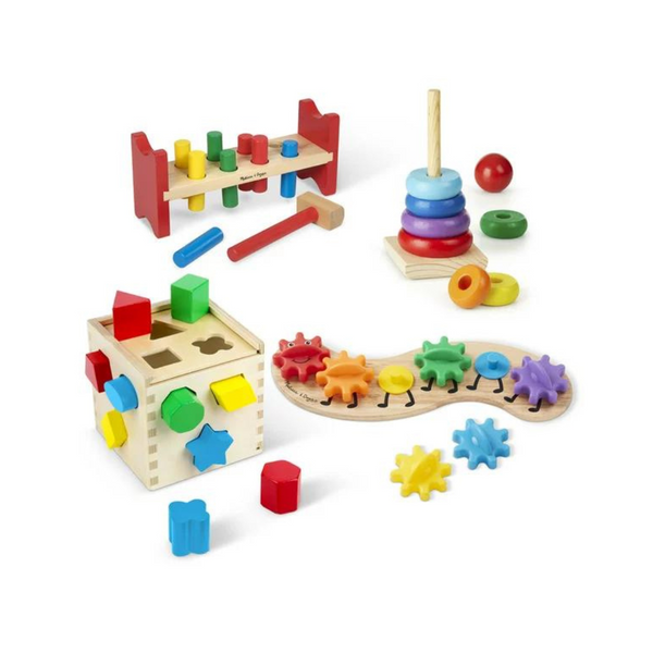 Melissa & Doug 4 Wooden Classic Rainbow Learning Toys Bundle