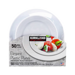 Kirkland Signature Elegant Plastic Plates Premium Heavy Weight Size