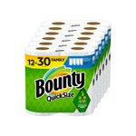 Bounty Quick-Size Paper Towels, White, 12 Family Rolls