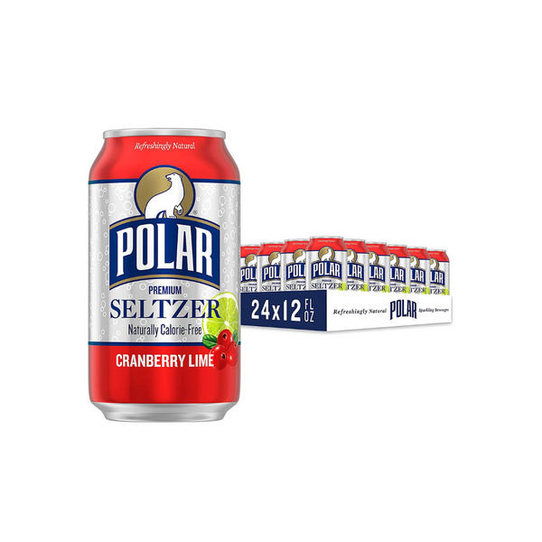24 latas de Seltzer de lima y arándano polar