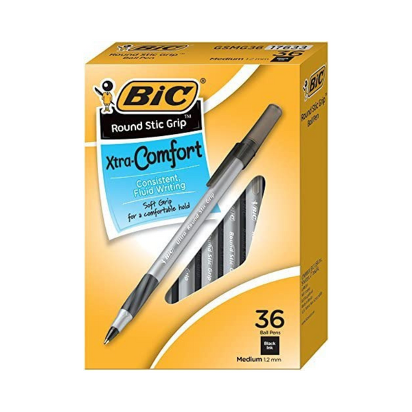 Bolígrafos BIC Round Stic Grip Xtra Comfort negro