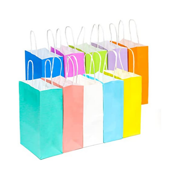 100 Pcs Paper Party Favor Bags, 10 Colors