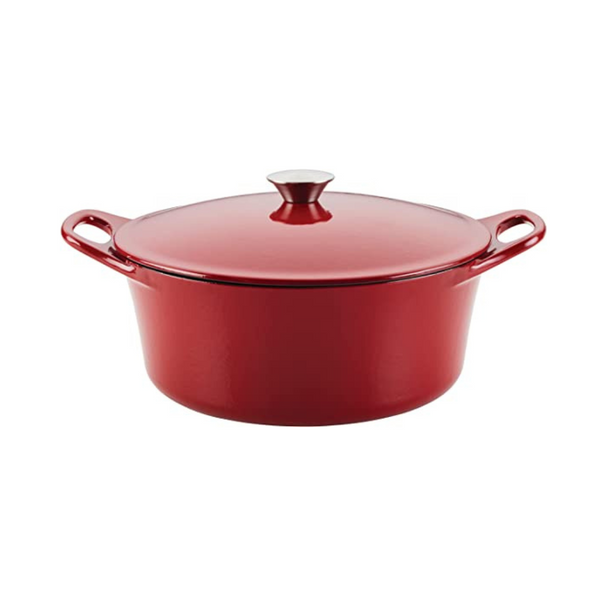 Rachael Ray Olla para horno holandés/cazuela de hierro fundido esmaltado con tapa