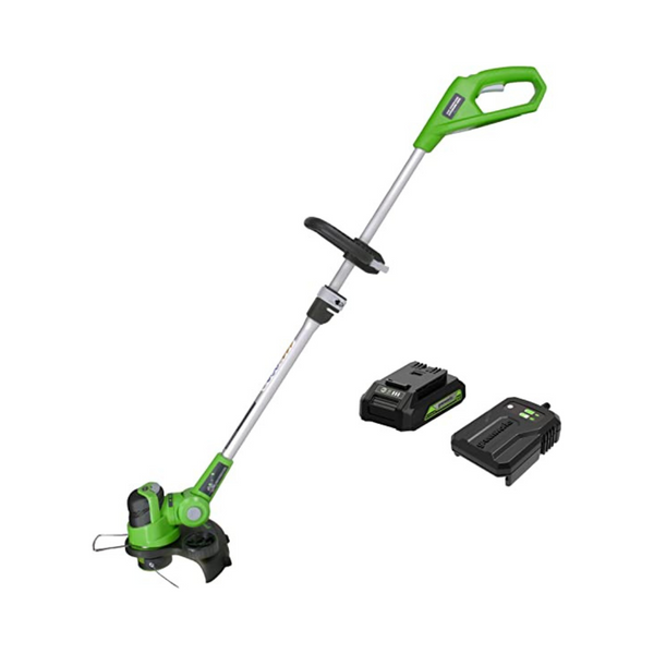 Recortadora de hilo Greenworks de 24 V, 12 pulgadas, batería USB de 2 Ah
