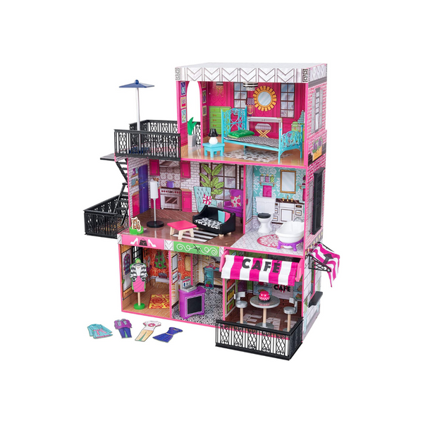 KidKraft Brooklyn's Loft Wooden Dollhouse with 25-Piece Accessory Set