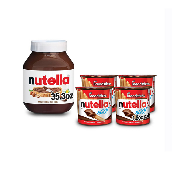 Jar of Nutella and 4 Nutella & Go! Packs