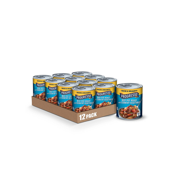 12-Pack 18.5-Oz Progresso Rich & Hearty Beef Pot Roast w/ Country Vegetables Soup