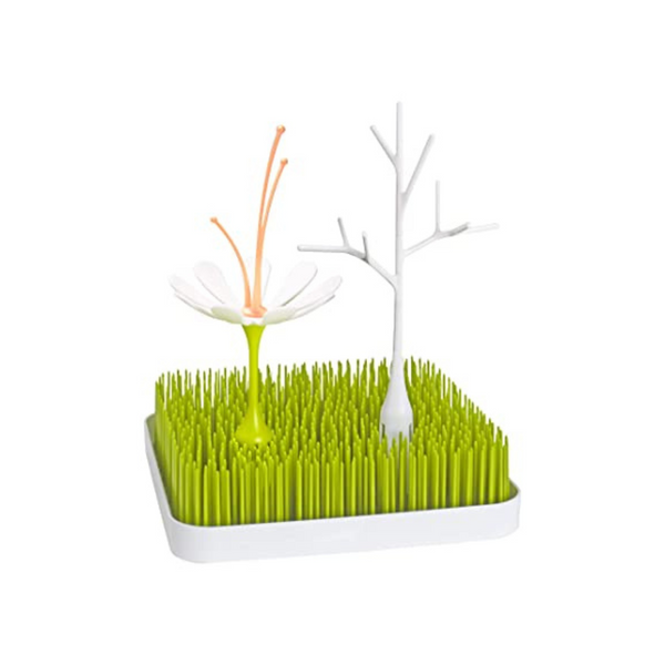 Boon Grass Estante para secar biberones de encimera con accesorios de tallo y ramitas